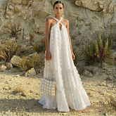 Robe longue d'été dos nu sans manches