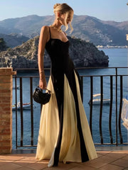 Elegant Pleated Backless Sleeveless Maxi Dress
