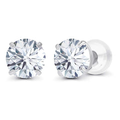 Boucles d'oreilles clous en or blanc 14 carats, diamants de laboratoire certifiés AGI, poids total de 2,50 carats – Couleur G, pureté VS