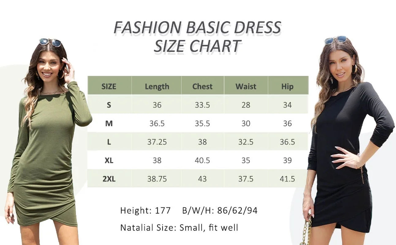 Women Fall Ruched Bodycon Long Sleeve Dress Wrap Front Elegant Casual Basic Fitted Short Dresses, 2XL Light Grey