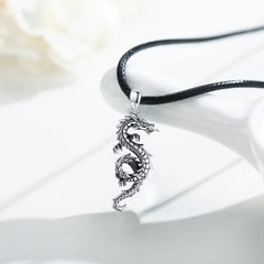 Dragon Necklace for Men 925 Sterling Silver Pendant Necklaces for Son Jewelry Birthday Gift