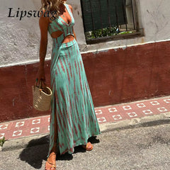 Elegant Sleeveless Split Long Dress for Women