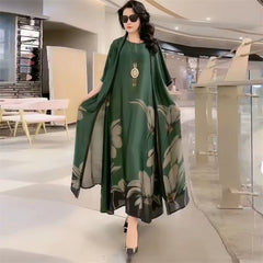 Elegant Print Two-Piece Summer Dress Set for Women