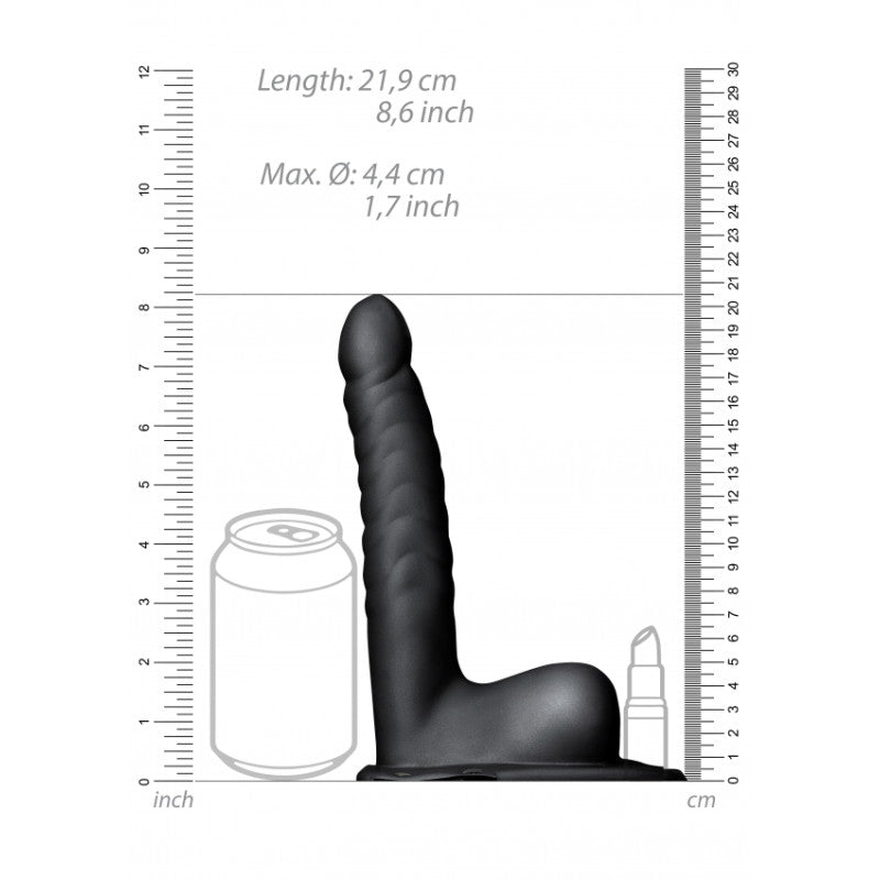 dildo-fallo-cavo-indossabile-ribbed-hollow-strap-on-with-balls-8-21-cm-black