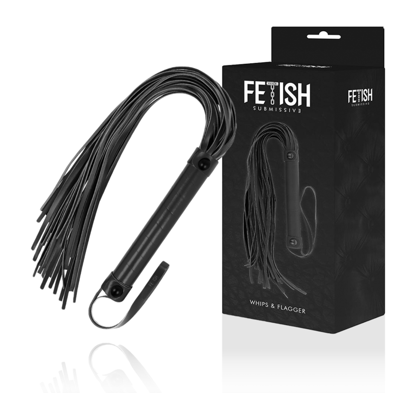 Frustino Bondage in Pelle Vegana Nero Black Frusta BDSM Frusta Fetish Submissive