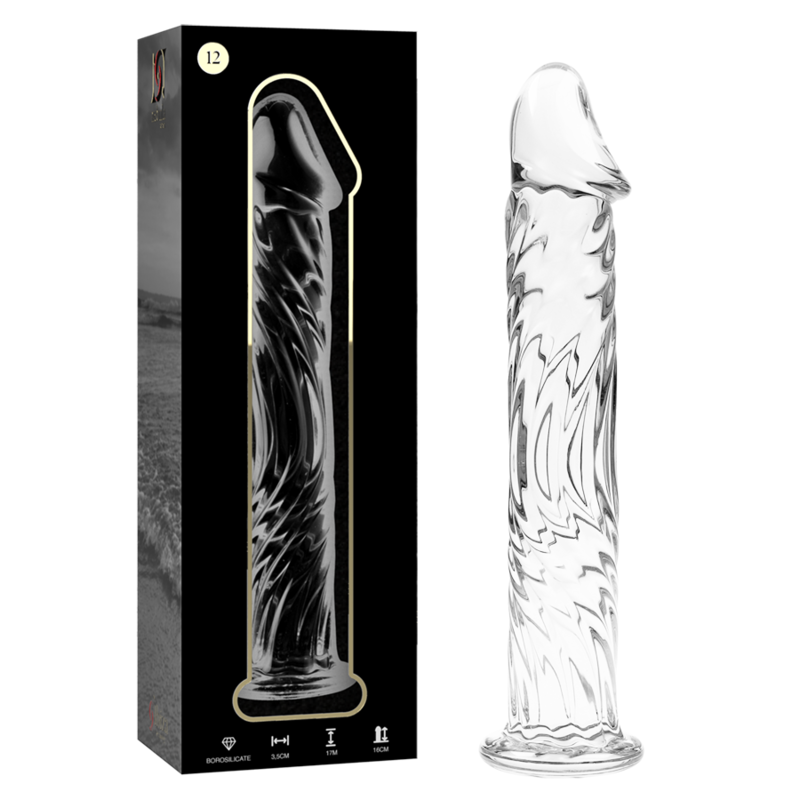 Dildo in Vetro Borosilicato 17cm Trasparente Transparent Glass Dildo Ibiza