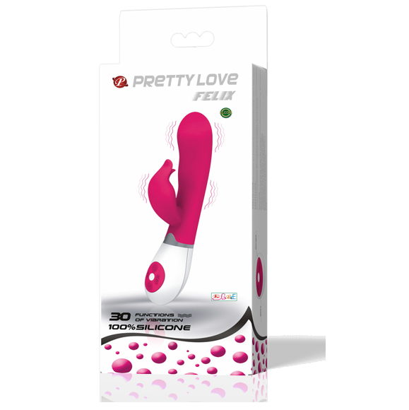 Vibratore Rabbit Felix Bianco e Fucsia Pretty Love