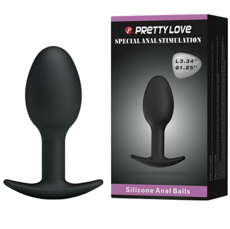 PRETTY LOVE PLUG ANALE ERGONOMICO IN SILICONE 6,5CM - NERO