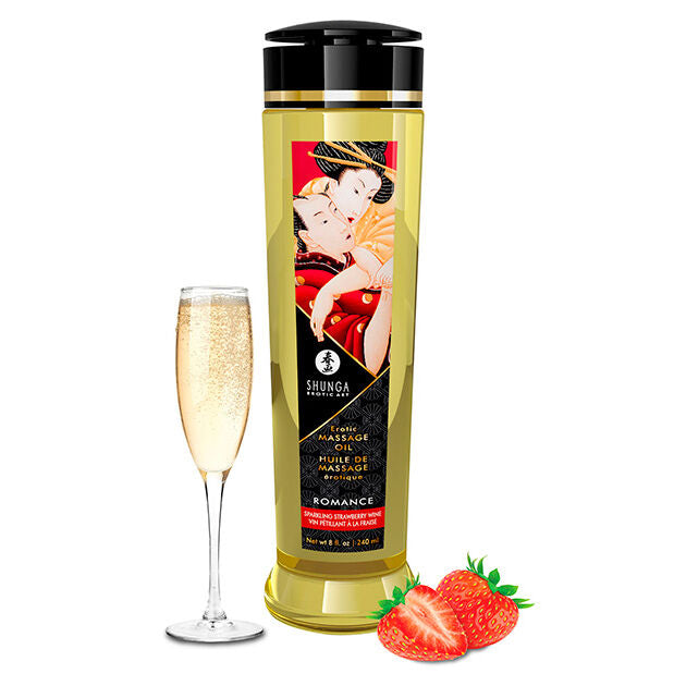 MYBESTIESTORE_SEXY_SHOP_ONLINE_OLIO_MASSAGGIO_EROTICO_ROMANCE_FRAGOLE_CHAMPAGNE_240ML_SHUNGA