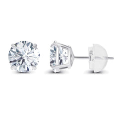 Boucles d'oreilles clous en or blanc 14 carats, diamants de laboratoire certifiés AGI, poids total de 2,50 carats – Couleur G, pureté VS